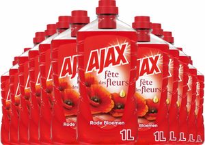 Ajax Allzweckreiniger Fête Des Fleurs Rote Blume 12 x 1,25 l – Rabattpaket