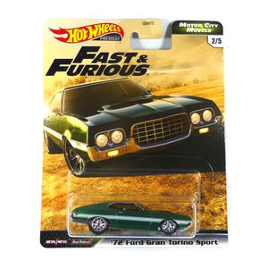 Hot Wheels GBW75-70 Ford Gran Torino Sport grün metallic - Fast & Furious Maßstab 1:64