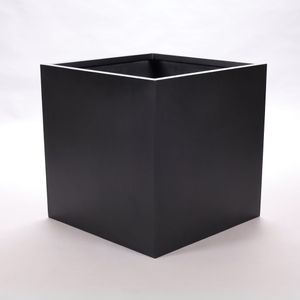 Pflanzkübel Blumenkübel Fiberglas quadratisch 60x60x60cm elegant schwarz-matt.