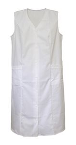 Kittel Schürze ohne Arm Baumwolle Polyester weiß Küchenschürze Kittelschürze, Größe:46