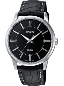 Casio Uhr Herrenuhr Armbanduhr MTP-1303PL-1AVEF Leder schwarz