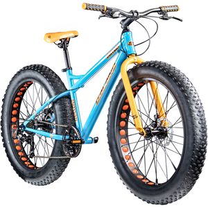 Galano Fatman 4.0 26 Zoll Mountainbike Fatbike Fahrrad Fat Bike zum mountainbiken Fatty 7 Gänge, Farbe:blau/orange