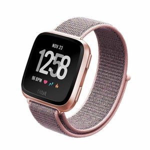Nylon Armband Uhrenarmbänder Sport Fitness Für Fitbit Versa/Versa 2/Lite Rosa