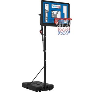 Yaheetech Mobiler Basketballkorb Basketballständer mit Handgriff Höhenverstellbare Korbhöhe 227 bis 303,5 cm Basketballanlage