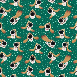Lizenzstoff Jersey Stoff Pets, Hunde grün | 12,90 EUR/m
