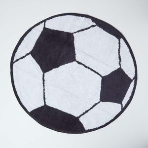 HOMESCAPES Kinderteppich Fussball 100% Baumwolle