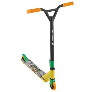ArtSport Stunt Scooter Street Life - Trick Roller für Kinder & Jugendliche - 360° Lenker, 100 mm Alu Räder - Tretroller Schwarz Gelb Orange