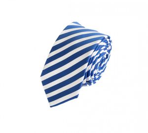 Fabio Farini - Krawatte - Herren Krawatten Blautöne - klassische Männer Schlipse in 6cm Schmal (6cm), Royal Blau Weiß - Patriot Blue/Weiß