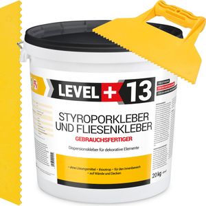 Styroporkleber Dispersionkleber Korkkleber 20kg Polymerbasis + Dreieckzahnspachtel SET RM13