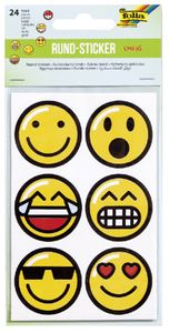 folia Rundsticker "Emojis" 4 Blatt à 6 Sticker