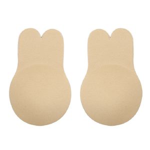 Klebe BH Rückenfrei, Große Brust, Klebe BH Push-Up, Brustwarzen Abdeckungen, Unsichtbare Wiederverwendbare Nipple Cover - LIFTUP Beige L