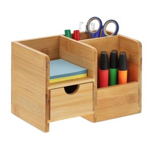 relaxdays Schreibtisch Organizer aus Bambus