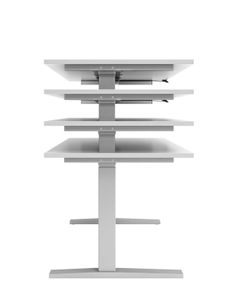 Chicago One XMKA-Serie Schreibtisch, elektrische Höhenverstellung, Ahorn, Farbe Gestell:Silber, Größe Tischplatte:160 x 80 cm