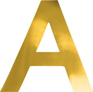 Oblique Unique Bügelbild Buchstabe A Bügelfolie für DIY Gestaltung Beschriftung von Kleidungsstücken uvm. - gold