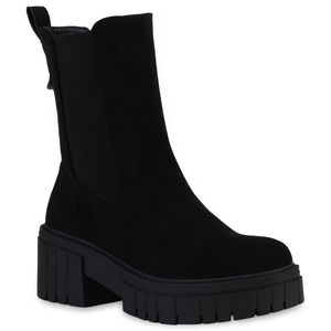 Giralin Dámské kotníkové boty Platform Boots Profile Sole Shoes 837673, Barva: Black Velours, Velikost: 39
