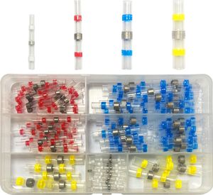 120 Stück Kabelverbinder, wasserdicht, isoliert, 4 Größen, 26-10 AWG Lötverbinder mit Schrumpfschlauch, Crimp-Schock-Schrumpfverbinder