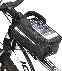 Wasserdichte Fahrrad-Telefonhalterung Taschen Front Frame Top Tube Bag mit Touchscreen-Telefonhalter Fall Fahrrad Fahrrad Werkzeug Aufbewahrungstasche Pack