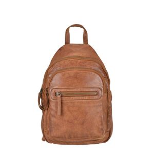 Bear Design Rucksack Leder cognac 23x34cm Cityrucksack BackPack für Damen Damenrucksack Frauen City Reise