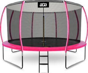 Aga SPORT EXCLUSIVE Trampolin, Kindertrampolin, Gartentrampolin mit Sicherheitsnetz 366 cm Rosa + Sicherheitsnetz + Leiter