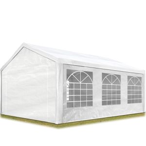 Partyzelt Pavillon 3x6 m in weiß PE Plane 350 N Wasserdicht UV Schutz Festzelt Gartenzelt