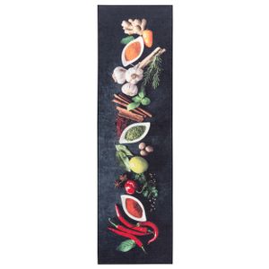 Küchenläufer waschbar Teppichläufer Teppich für Küche rutschfest Gewürze Chilli Muster-50x180cm