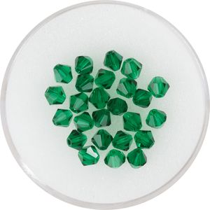Glasschliffglitzerperlen, 4 mm Emerald