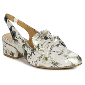 Damen-Ledersandalen mit niedrigem Absatz in Blumen Maciejka N6539-38 Grün 37