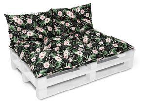 Amilian Palettenkissen SET Gartenkissen mit Rückenkissen Bankauflage Kissen Sitzpolster für Europaletten Sitzkissen: 80x120cm + 2 x40x60cm