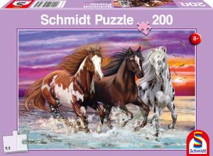Schmidt Spiele 56356 - Kinderpuzzle Standard 200 Teile - Wildes Pferde-Trio, 200 Teile