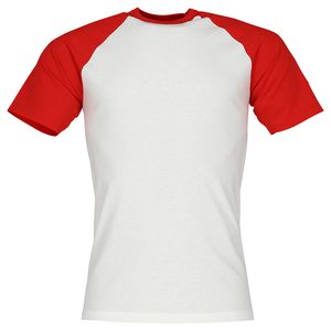 Fruit of the Loom Valueweight Short Sleeve Baseball T Farbe: weiß/rot Größe: S