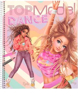 Depesche TOPModel Dance - Malbuch mit 30 Seiten zum Gestalten von Model-Motiven und Outfits, Malheft mit Stickerbogen, Schablonen uvm, Kinder ab 6 Jahren
