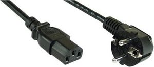 InLine® Netzkabel, Schutzkontakt gewinkelt auf Kaltgerätestecker C13, 3m