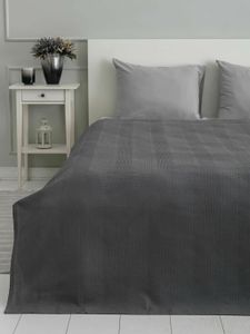Pique-Decke, Tagesdecke (200x220 cm, grau)