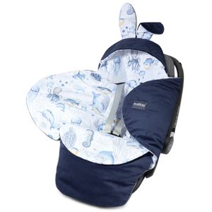 Bellochi Universal Baby Einschlagdecke für Babyschale und Autositz Kinderwagendecke Fußsäck aus Baumwolle und Samt z.B. passend für Maxi-Cosi, Römer, Cybex - Verne