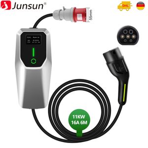 6M 16A 11KW Type 2 EU EV Ladekabel Schuko Für Elektroautos EV Charger 3 Phase Einstellbarer Strom Tragbares Ladegerät