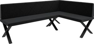 Eckbank Akiko Metal X - Eckbankgruppe für Ihrem Esszimmer, Küche modern, Sitzecke, Essecke. Perfekt für Küche, Büro und Rezeption. Solide und Starke Verarbeitung. (196x128-Rechts-Inari100)