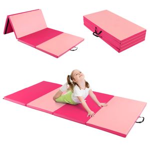 COSTWAY Měkká skládací podložka na podlahu, přenosná gymnastická podložka, podložka na jógu, skládací fitness podložka 240 x 120 x 5 cm