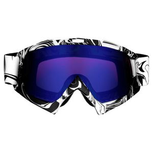 Motocross Brille weiß mit blau violettem Glas