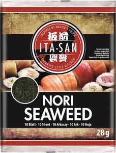 ITA-SAN Nori Seetang Blätter [ 10 Blatt (28g) ] für Sushi | Algenblätter getrocknet und geröstet