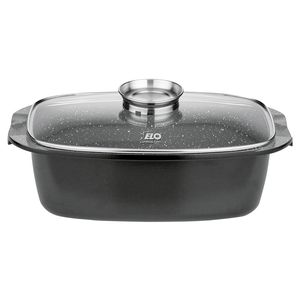 ELO Bräter Pure Basalt 32x21cm mit Glasdeckel, schwarz