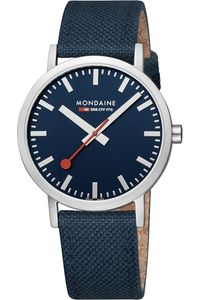 Mondaine Herren Quarz Armbanduhr aus Edelstahl mit Textil-Kork Band - CLASSIC - A660.30360.40SBD