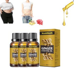 30ml Ingwer ätherisches Öl, 3× Lymphentgiftung Ingwer Massageöl Abnehmendes Körpermassage Ingweröl zur Körper-Relax
