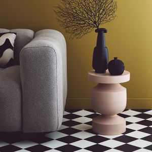 sweeek - Beistelltisch, Sofaende, Nachttisch aus Metall, Ø30,5 x H 46,5 cm - Rosa