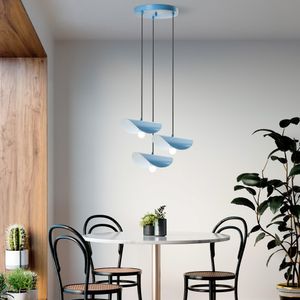 Opviq, Eger - Mr - 964 - Light Blue, Kronleuchter, METALLKÖRPER, Hellblau, 106 x 30 x 30 cm
