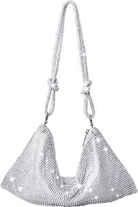 Topchances ženy večerní spojka taška, šumivé kamínky rameno třpytky taška svatební večeře kabelky pro svatební strany (stříbrná)