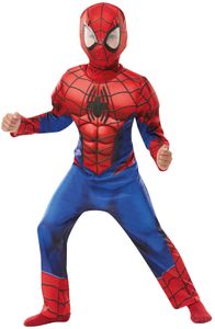 Spiderman Spider-Man Ultimate Deluxe mit Muskeln Kinder Karneval Kostüm 116