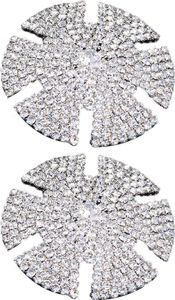 Paar Nippelaufkleber, y, selbstklebend,  wiederverwendbar, klebrig, Geschenk, glänzender Strassstein, eingebettete Brustabdeckung, Pasties, Körperschmuck-Silber