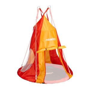 relaxdays Zelt für Nestschaukel rot-orange