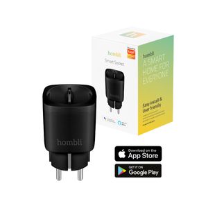Hombli Smart-Steckdose EU | 220-250 V, WLAN-Fernsteuerung, Zeitschaltuhr, Stromverbrauchanzeige, kompatibel mit Amazon Alexa und Google Home, Fernsteuerung über e Hombli App