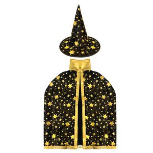 Oblique Unique Zauberer Kostüm Accessoire Set für Kinder - Umhang und Hut für Halloween Karneval Fasching Motto Party